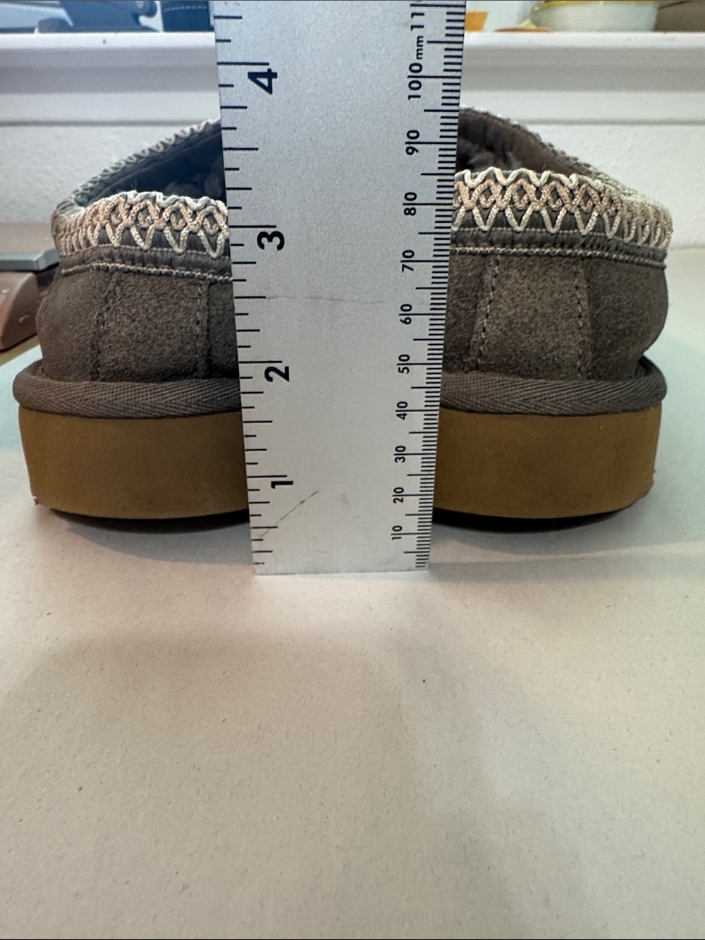 UGG Tasman slippers Women's Size 9 Grey Tan Slip-on Style 5955 - Picture 10 of 13